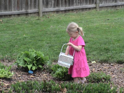 Easter Egg Hunt in our garden begins