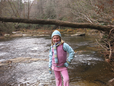 We find a nice stream along a trail on the second day of hiking