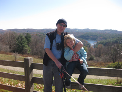 Stewart and Emma at the end of one of the trails