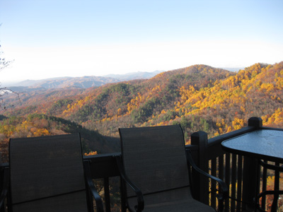 Fabulous views from the balcony of my friends house; three levels looking down from the top of the mountain