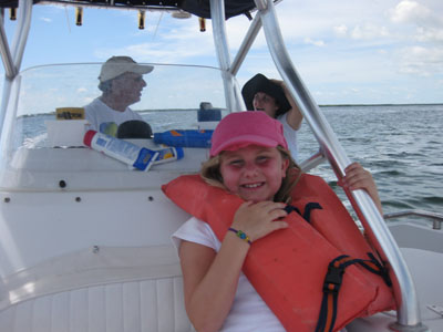 Emma enjoying the ride around The Keys