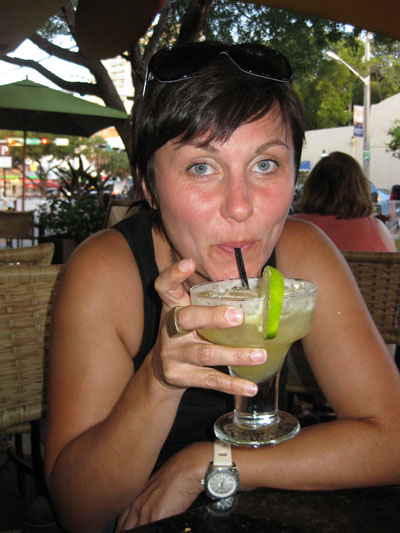 Nicole Enjoying a Margaritta at Jaguars in Coconut Grove, Miami