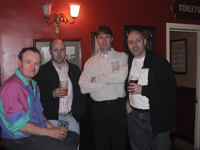 Tim, Ashley, Nick and myself in The Lamb lunchtime on Christmas Day 2002