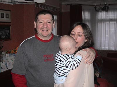 Lawrence and Helen with baby Daniel for lunch