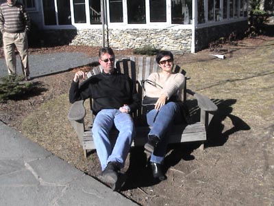 Nicole and Nick relaxing in Blowing Rock after a nice lunch where Nick eat more fried cheese than you can imagine !