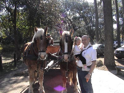 We all go to Middleton Plantation and Stewart and Emma feed the horses