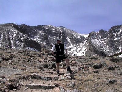 I'm hiking up the Chasm Lake Trail