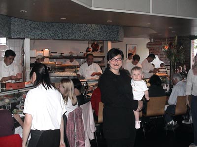 Nicole & Emma in front of the Kitchen