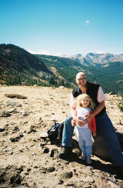 Stewart and Emma high on another summit in Colorado