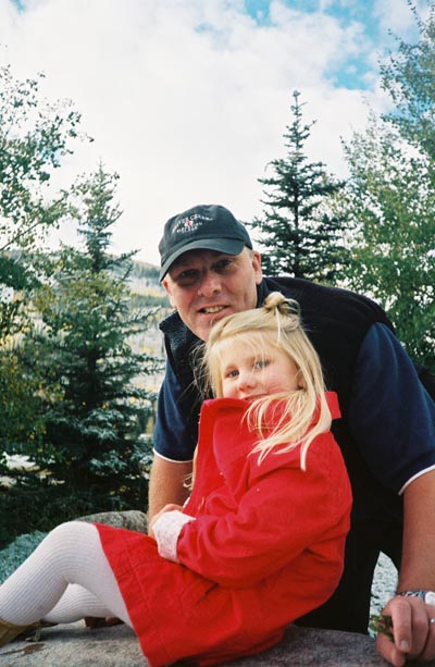 Stewart and Emma by the river in Vail