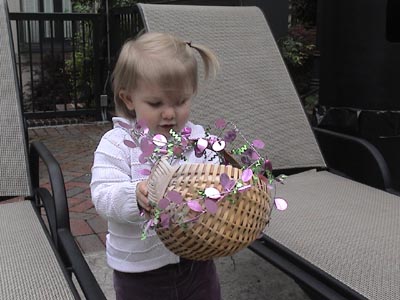 Emma searching for gifts and chocolate