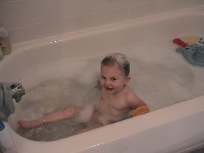 Emma loves bubble bath