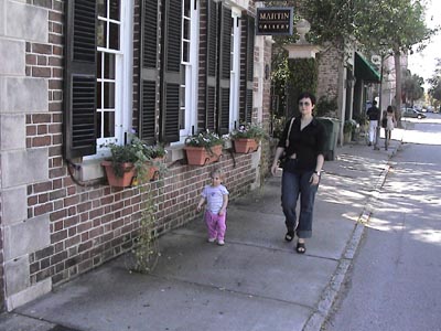 Emma and Nicole walking the streets of Charleston