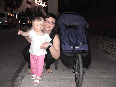 Nicole and Emma outside a great restaurant in Charleston