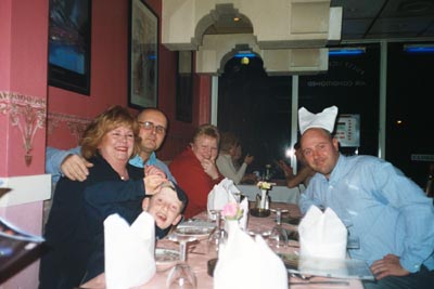 Karen, Tony, Maggie and Ashley at the Indian - Ashley the one who looks stupid !