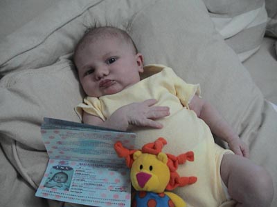 Emma and her first passport